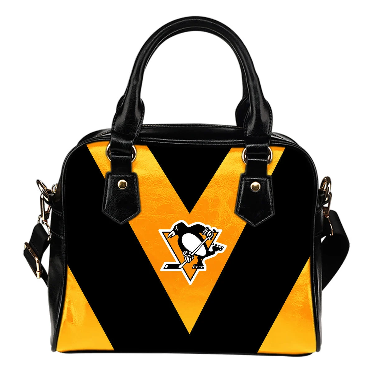 Triangle Double Separate Colour Pittsburgh Penguins Shoulder Handbags Sb0801