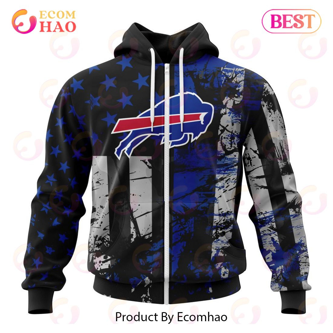 Buffalo Bills Jersey For America 3D Hoodie, Zip Hoodie, Man - Women, Warm, Premium Quality HZ0501