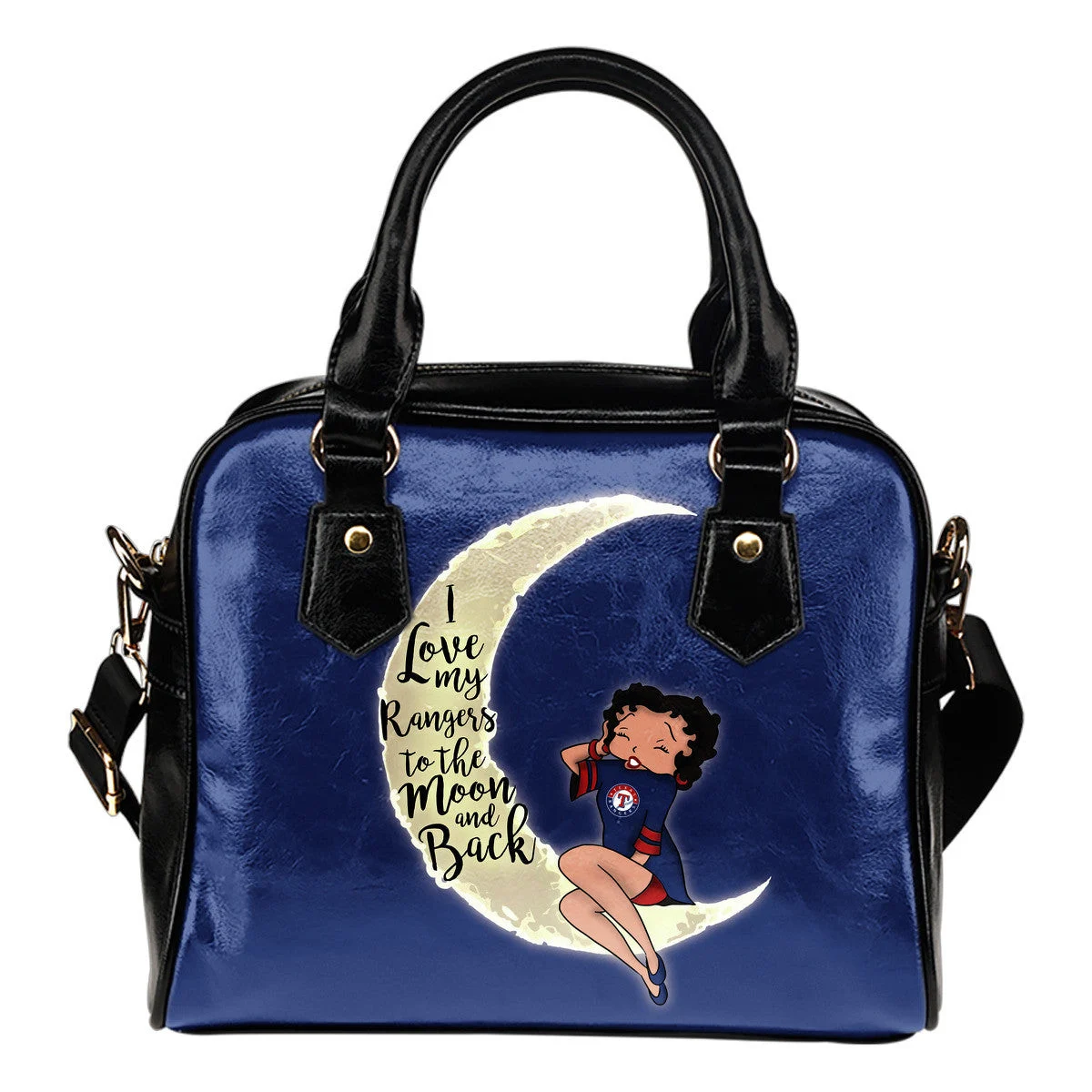 I Love My Texas Rangers To The Moon And Back Shoulder Handbags Women Purse Sb0801