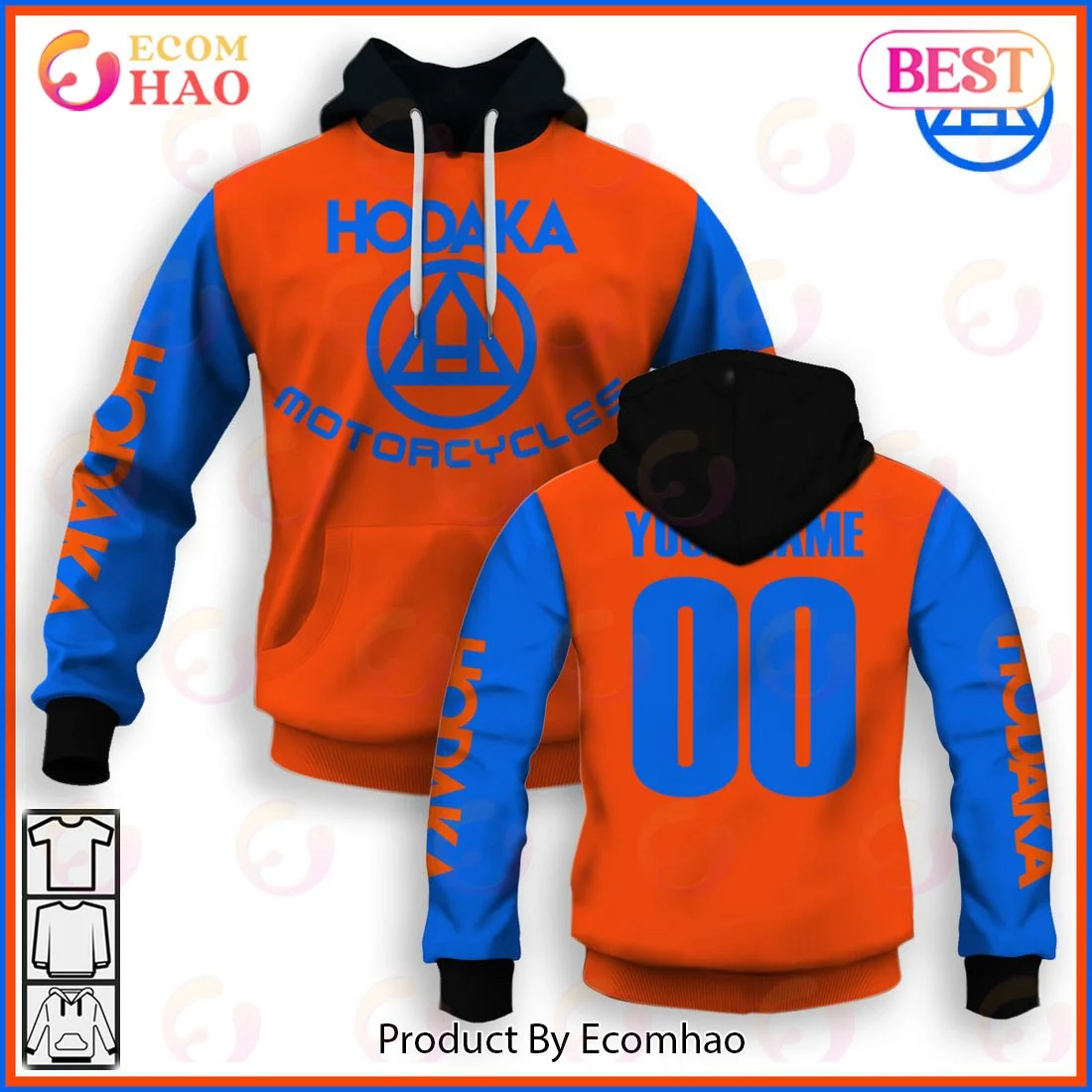Customize Name Vintage Style Hodaka Motocross Jersey MX Enduro AHRMA Motorcycle Dirt Bike 3D Hoodie, Zip Hoodie, Man - Women, Warm, Premium Quality HZ0501