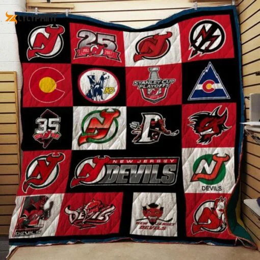 New Jersey Devils 3 Quilt Blanket For Fans Home Decor Gift , Soft Quilt, King Size, All Season Cozy Quilt QB0901