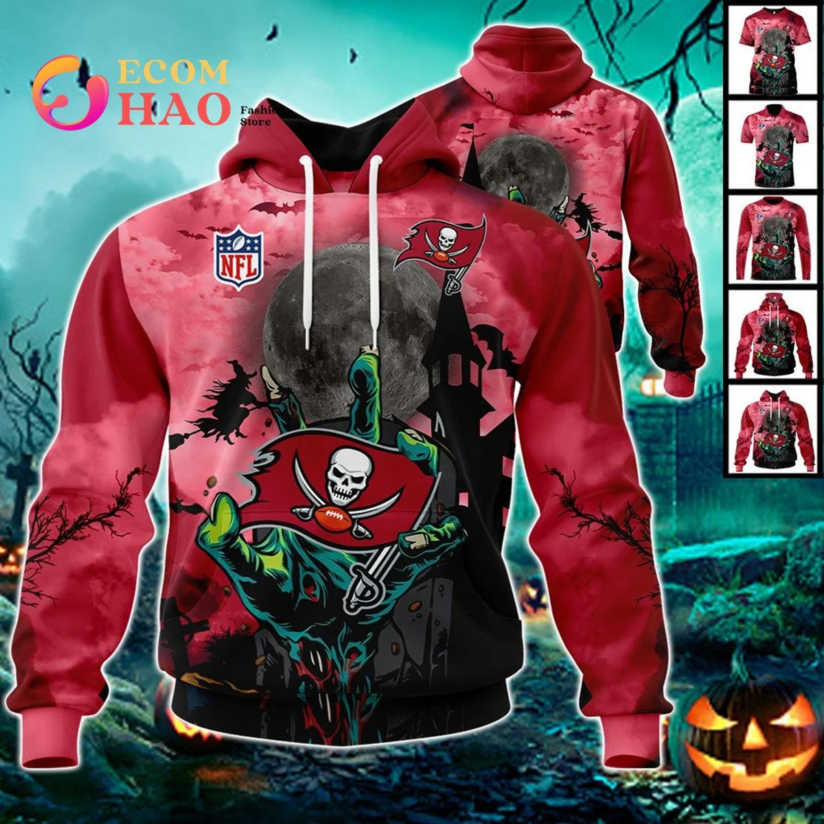 Buccaneers Halloween Jersey 3D Hoodie, Zip Hoodie, Man - Women, Warm, Premium Quality HZ0501