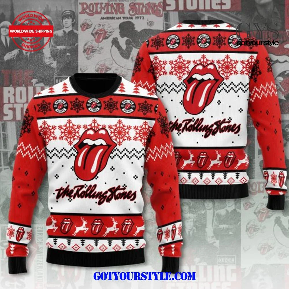 The Rolling Stones 3D Ugly Sweater , Cozy Soft Unisex Pullover SW0601