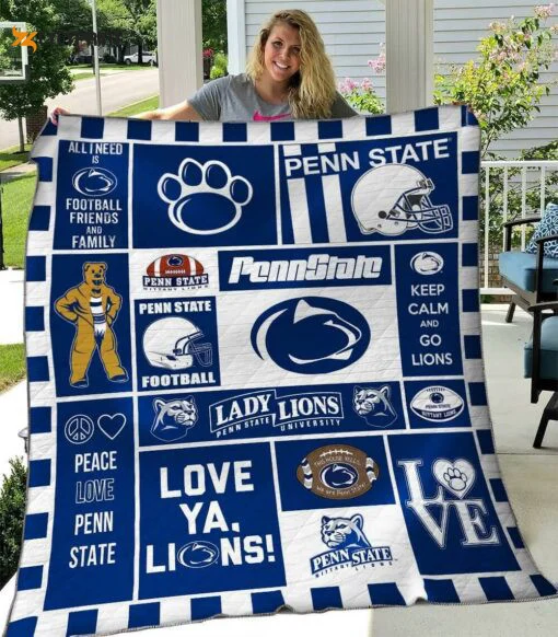 Penn State Nittany Lions 2 Quilt Blanket For Fans Home Decor Gift , Soft Quilt, King Size, All Season Cozy Quilt QB0901