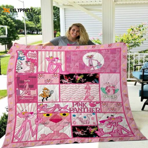 Pink Panther Quilt Blanket For Fans Home Decor Gift , Soft Quilt, King Size, All Season Cozy Quilt QB0901