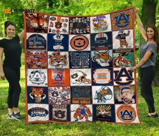 Auburn Tigers 4 Quilt Blanket For Fans Home Decor Gift ,  Soft Quilt, King Size, All Season Cozy Quilt QB0901
