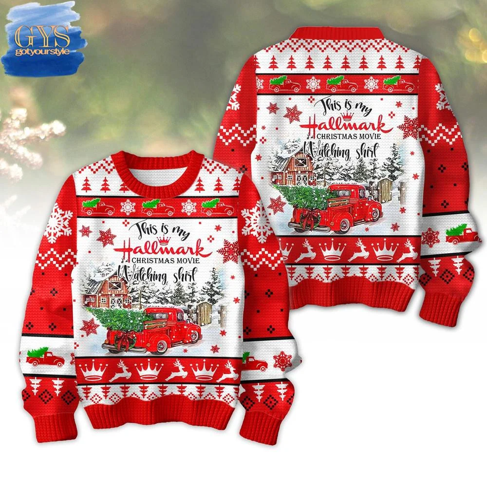 This Is My Hallmark Christmas Movie Ugly Christmas Sweater , Cozy Soft Unisex Pullover SW0601