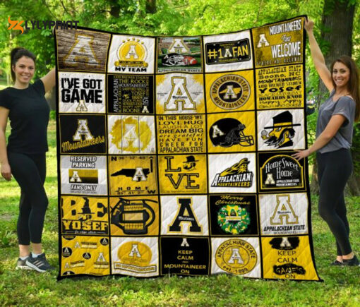 Appalachian State Mountaineers 2 Quilt For Fans Home Decor Gift , Soft Quilt, King Size, All Season Cozy Quilt QB0901