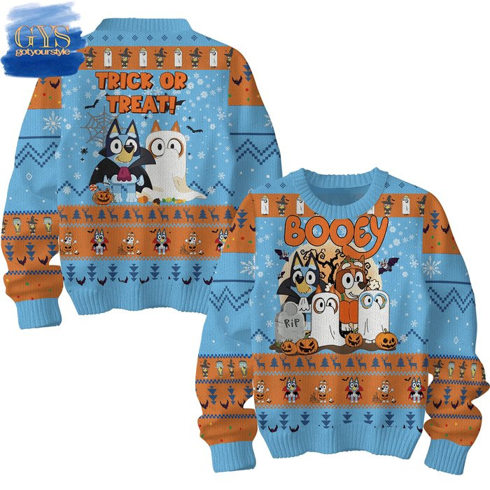 Bluey Halloween Special Edition Ugly Sweater , Cozy Soft Unisex Pullover SW0601