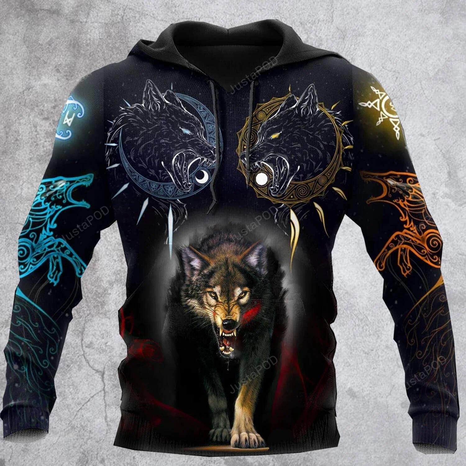 Amazing Moon And Sun Wolf 3D All Print Hoodie, Zip- Up Hoodie HZ0501