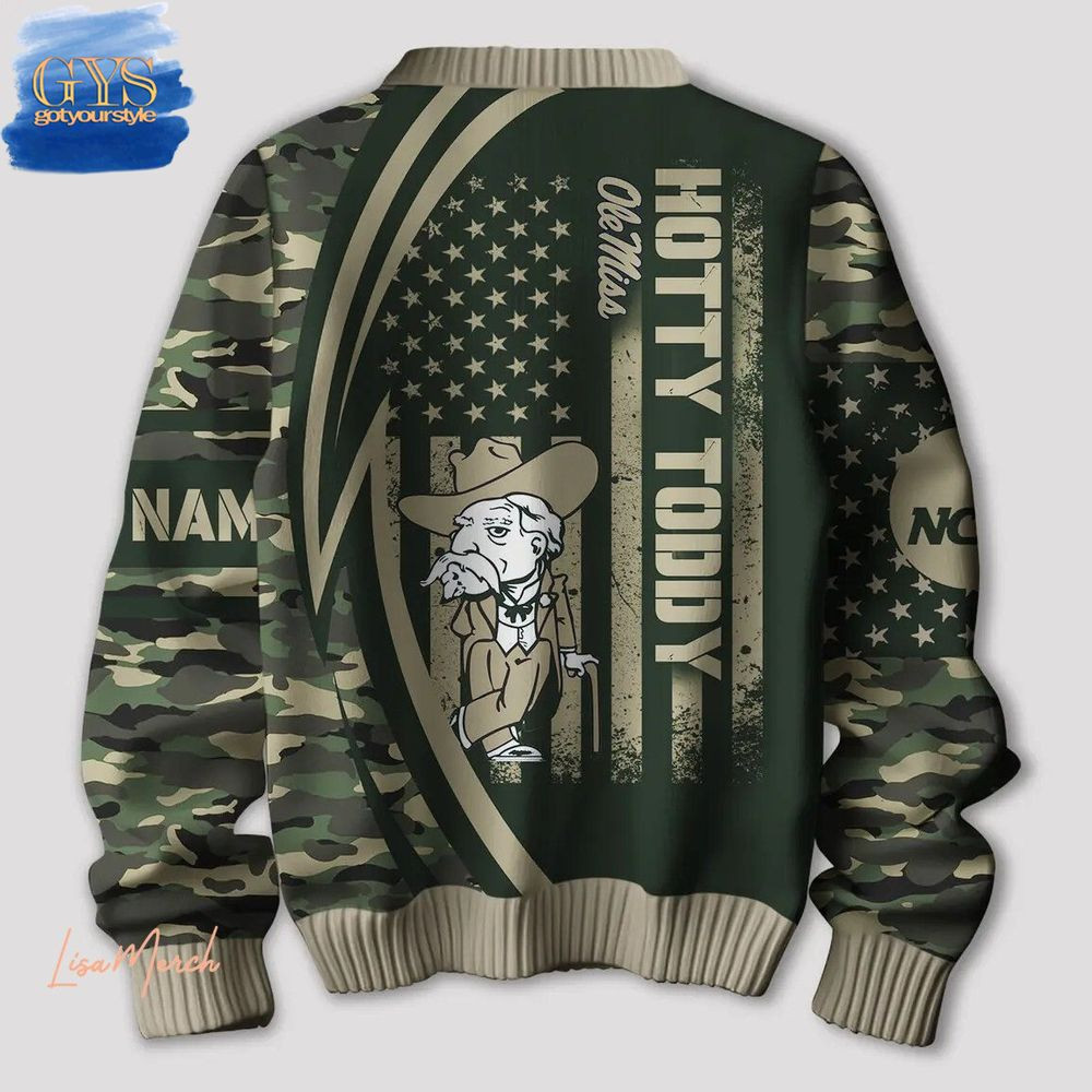 Ole Miss Hotty Toddy Camo Limited Edition Ugly Sweater , Cozy Soft Unisex Pullover SW0601