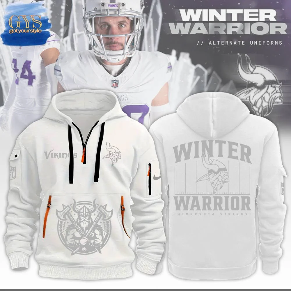 Minnesota Vikings NFL Winter Warrior Limited Edition Half Zip Hoodie QTZ0601