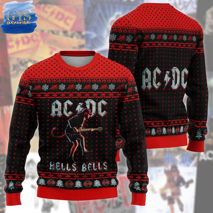 ACDC Hells Bells Ugly Christmas Sweater , Cozy Soft Unisex Pullover SW0601