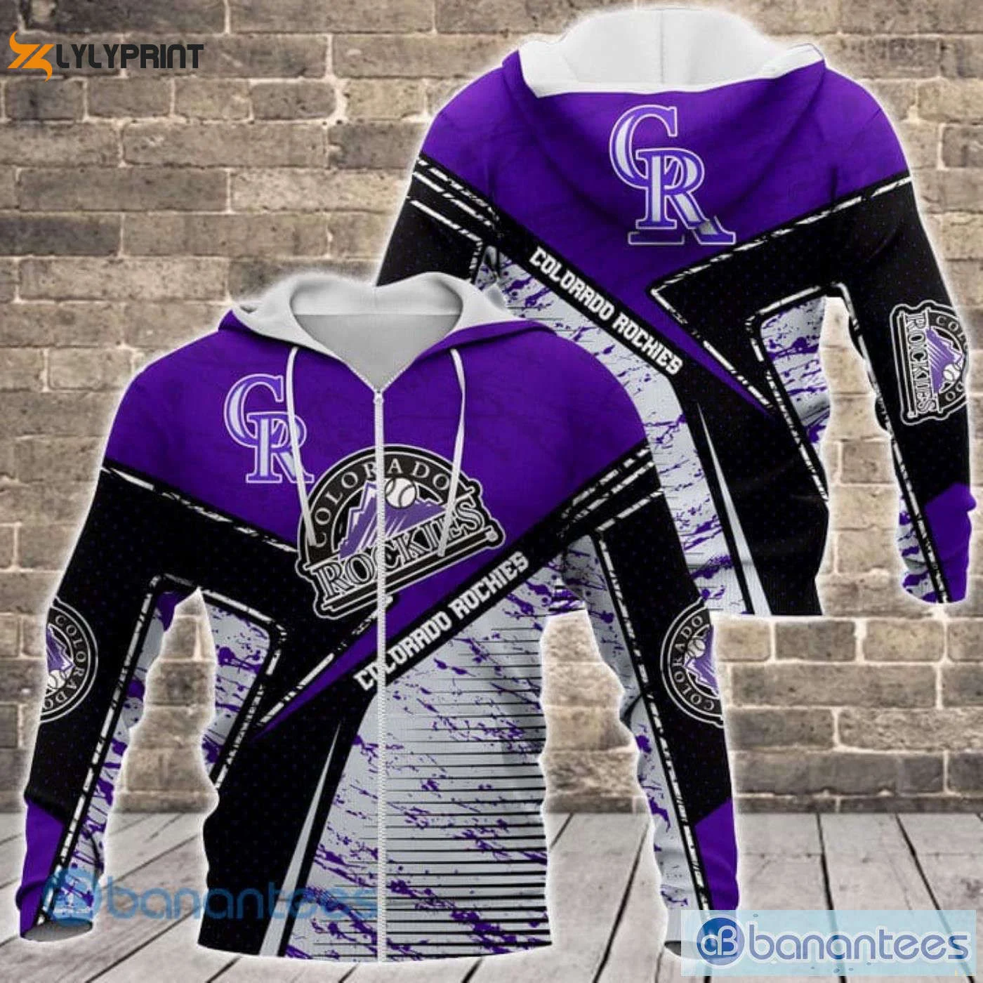Colorado Rockies AOP Zip Hoodie Shirt Stylish & Cozy Fan Apparel HZ0501
