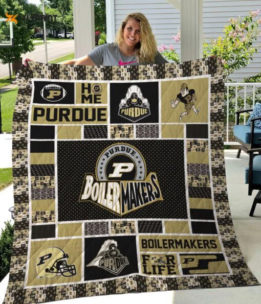 Purdue Boilermakers 4 Quilt Blanket For Fans Home Decor Gift , Soft Quilt, King Size, All Season Cozy Quilt QB0901