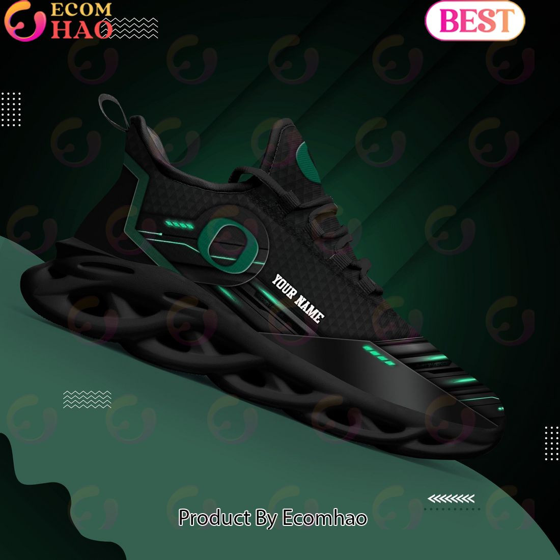 Oregon Ducks Team Black Clunky Max Soul Shoes Sneakers Custom Your Name  Unisex sneakers MS0601