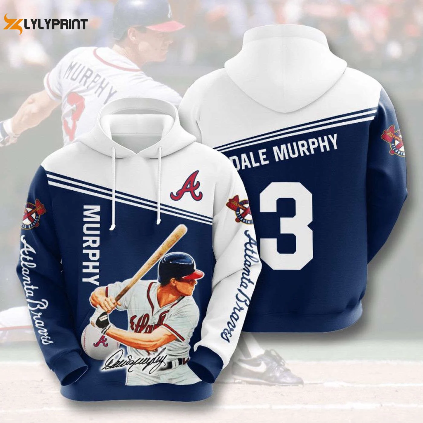 Atlanta Braves Dale Murphy AOP Pullover Hoodie Shirt – Stylish & Authentic Braves Gear HZ0501