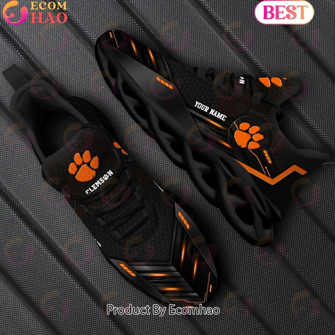 Clemson Tigers Team Black Clunky Max Soul Shoes Sneakers Custom Your Name  Unisex sneakers MS0601