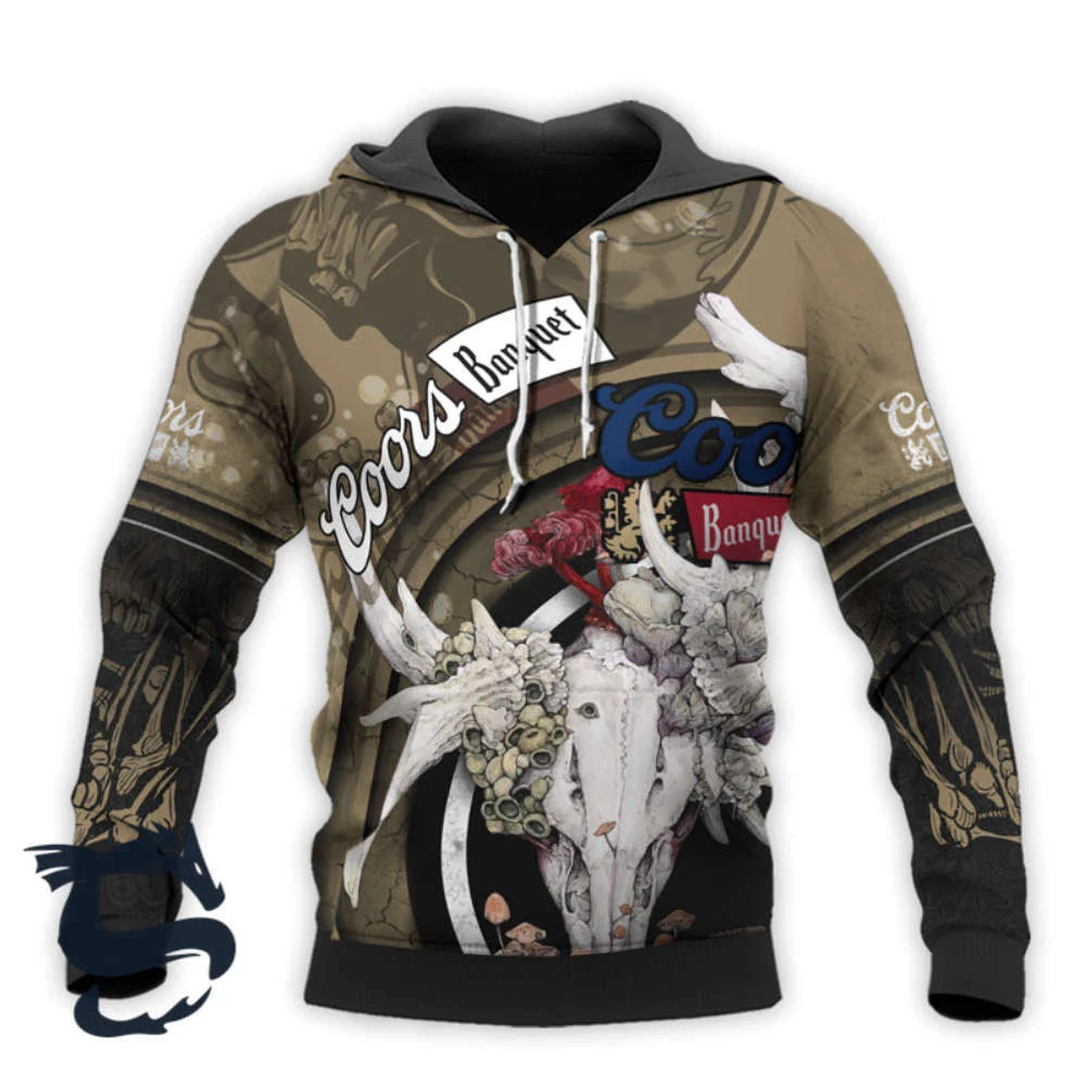 Personalized Coors Banquet Deer Skull With Mushrooms Hoodie & Zip Hoodie HZ0501