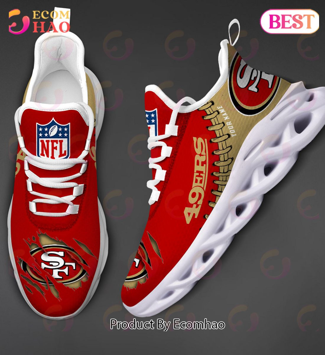 San Francisco 49ers Max Soul Shoes Custom Name  Unisex sneakers MS0601
