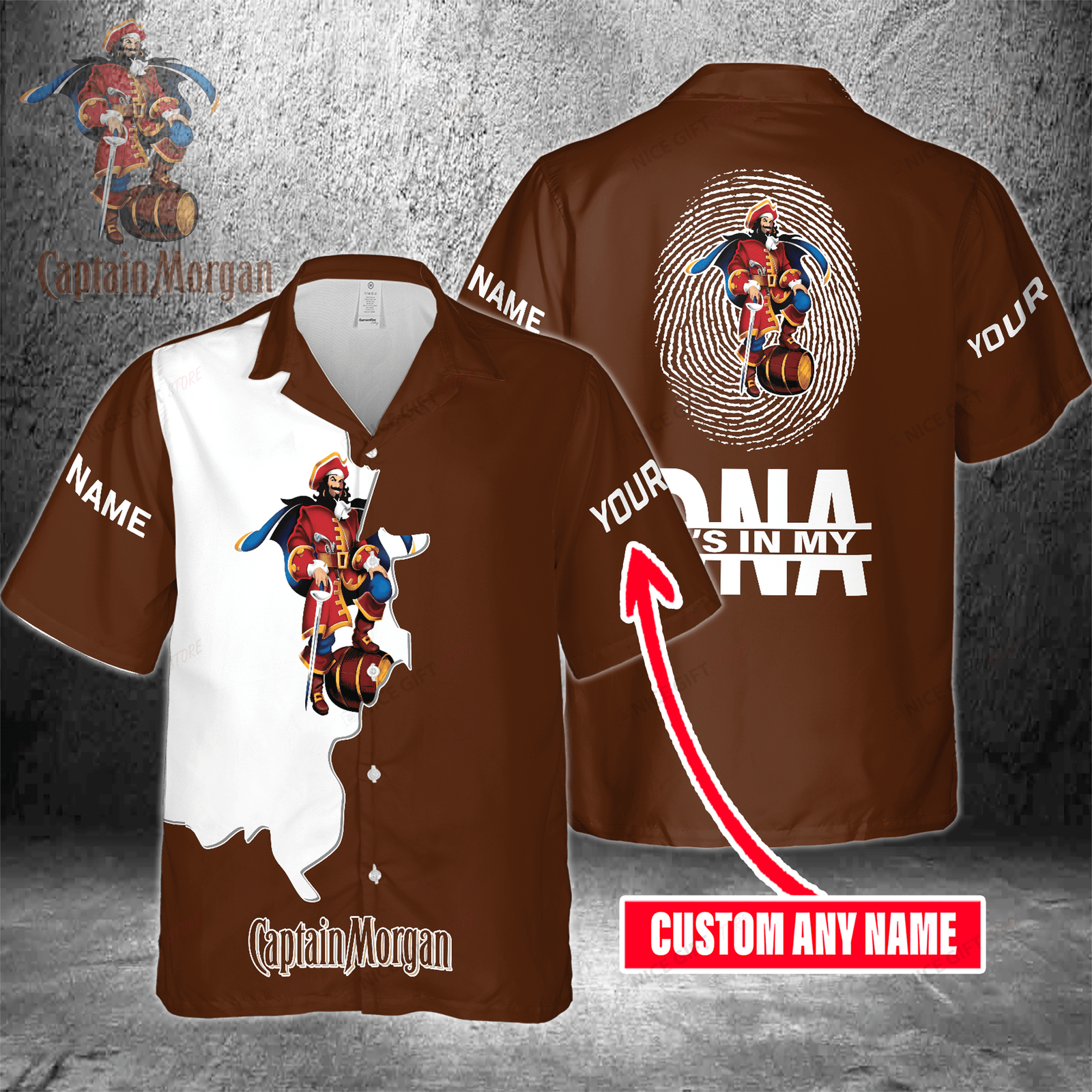 Captain Morgan Custom Name It's In My DNA Hawaiian Shirt For Men And Women HW0601