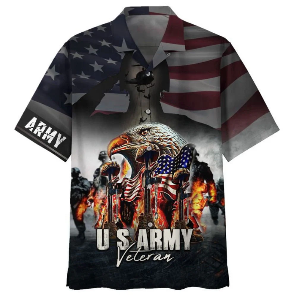 Army Us War Eagle And Veteran Hawaiian Shirt HW0601