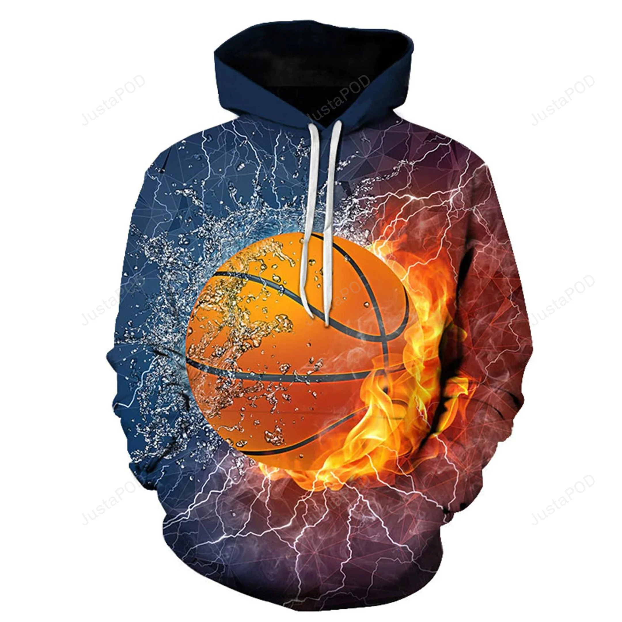 Basketball In Fire 3D All Print Hoodie, Zip- Up Hoodie HZ0501