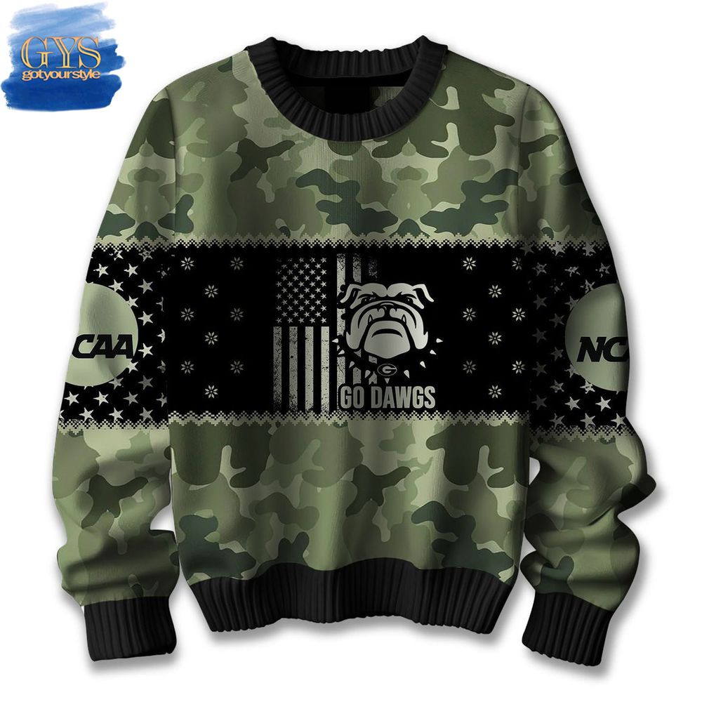 Georgia Bulldogs Veterans Day Limited Edition Sweater , Cozy Soft Unisex Pullover SW0601
