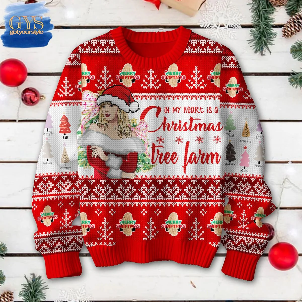 Taylor Swift Christmas Tree Farm Limited Edition Ugly Sweater , Cozy Soft Unisex Pullover SW0601